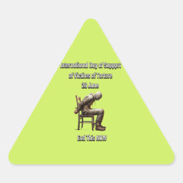 Internationaler Tag zur Unterstützung von Folterop Dreieckiger Aufkleber