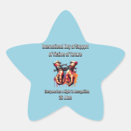 Internationaler Tag zur Unterstützung von Folterop Stern-Aufkleber