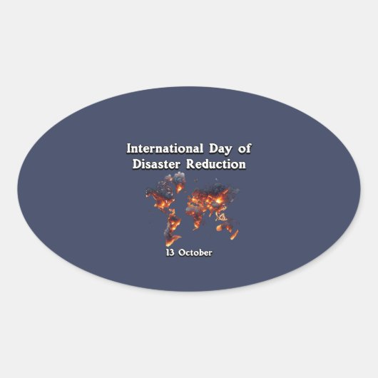 Internationaler Tag zur Verringerung des Desaster- Ovaler Aufkleber (Vorderseite)