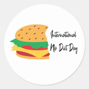 Internationaler Tagesburger ohne Diät Runder Aufkleber