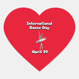 Internationaler Tanztag Herz-Aufkleber