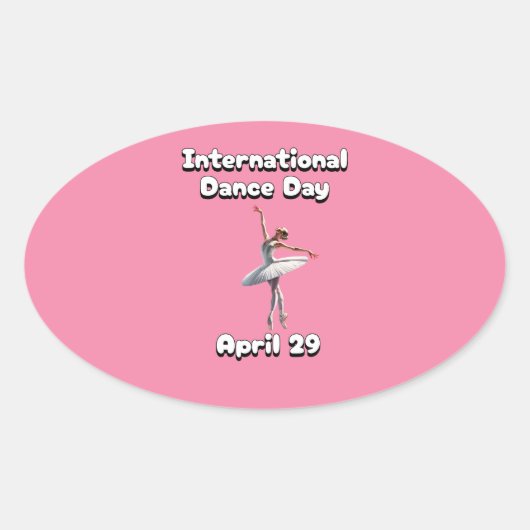 Internationaler Tanztag Ovaler Aufkleber (Vorderseite)
