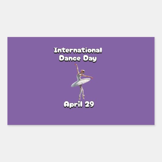 Internationaler Tanztag Rechteckiger Aufkleber (Vorderseite)