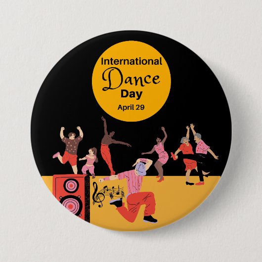 Internationaler Tanztag | Welttanztag Button (Vorderseite)