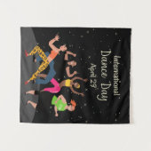 Internationaler Tanztag | Welttanztag Wandteppich (Vorderseite (Horizontal))