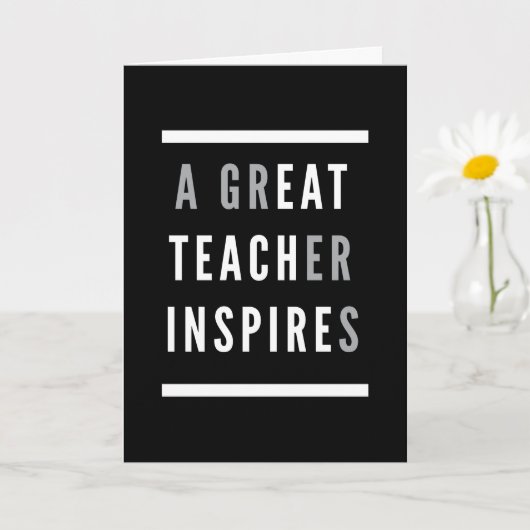 Internationaler Teachers Day Eat Teach Inspiriert Karte (Kleine Pflanze)
