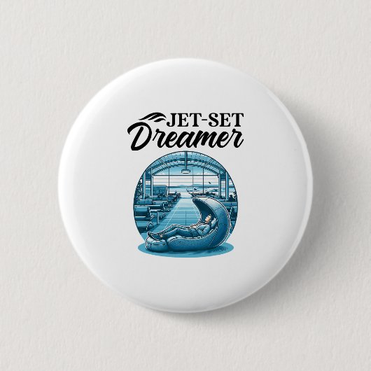 Internationaler Weltreisender Jet-Set-Träumer Reis Button (Vorderseite)
