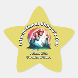 Internationaler Witwentag. 23. Stern-Aufkleber