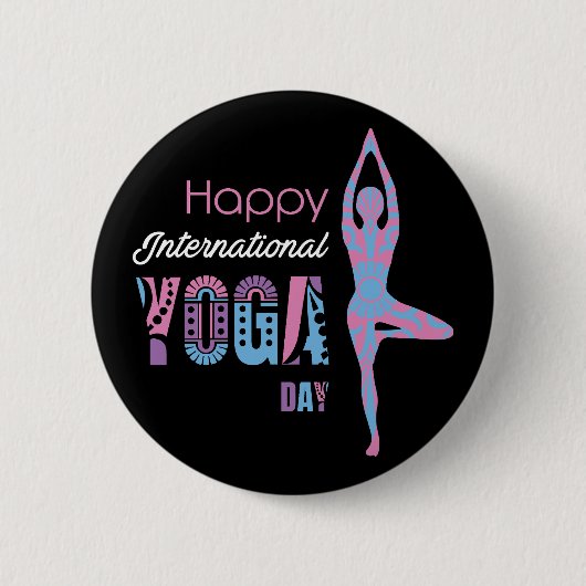 Internationaler Yogatag Button (Vorderseite)