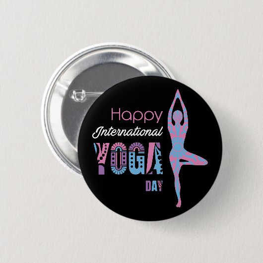Internationaler Yogatag Button (Vorne & Hinten)