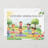 Internationaler Yogatag Postkarte (Vorne/Hinten)