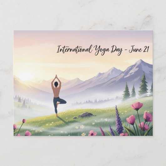 Internationaler Yogatag Postkarte (Vorderseite)