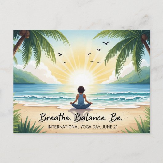 Internationaler Yogatag Postkarte (Vorderseite)