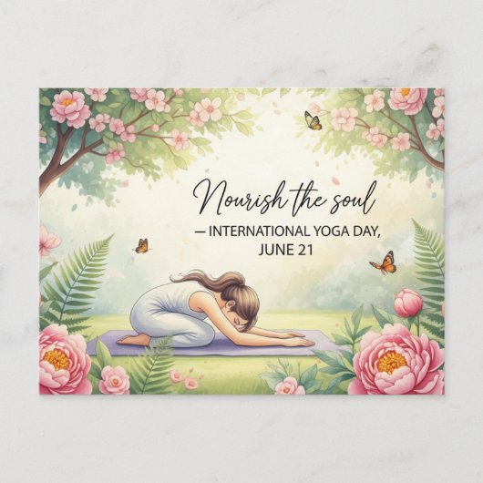 Internationaler Yogatag Postkarte (Vorderseite)
