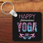 Internationaler Yogatag Schlüsselanhänger (Vorderseite)