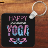 Internationaler Yogatag Schlüsselanhänger (Rückseite)