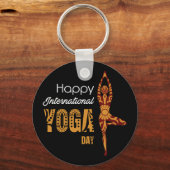 Internationaler Yogatag Schlüsselanhänger (Rückseite)