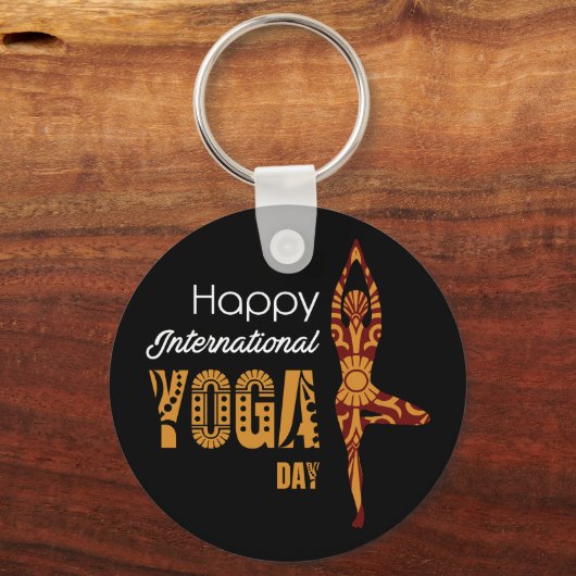 Internationaler Yogatag Schlüsselanhänger (Rückseite)