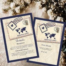 Internationales Abenteuer Rustikale Hochzeit in Ur Begleitkarte