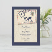 Internationales Abenteuer Rustikale Hochzeit in Ur Einladung (Stehend Vorderseite)