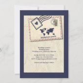 Internationales Abenteuer Rustikale Hochzeit in Ur Einladung (Rückseite)