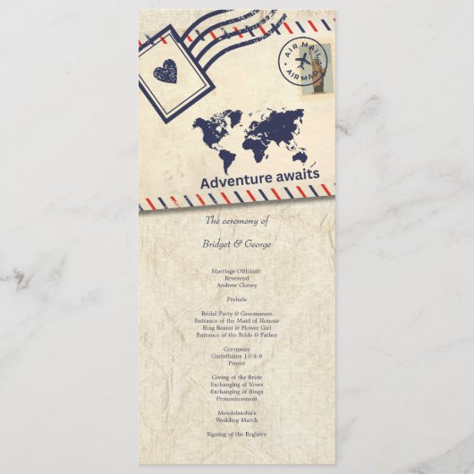 Internationales Abenteuer Rustikale Hochzeit in Ur Programm (Rückseite)