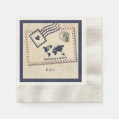 Internationales Abenteuer Rustikale Hochzeit in Ur Serviette (Vorderseite)