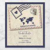 Internationales Abenteuer Rustikale Hochzeit in Ur Weinetikett (Einzelnes Label)