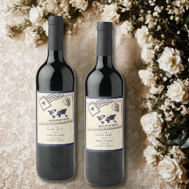 Internationales Abenteuer Rustikale Hochzeit in Ur Weinetikett