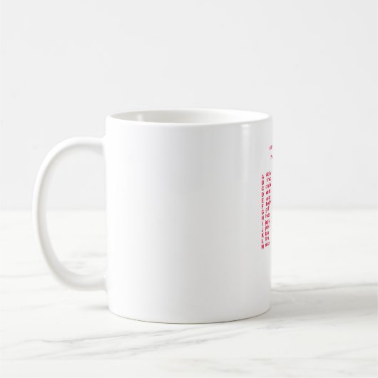 Internationales Alphabet Kaffeetasse (Links)