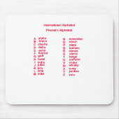 Internationales Alphabet Mousepad (Vorne)