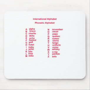 Internationales Alphabet Mousepad