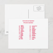 Internationales Alphabet Postkarte (Vorne/Hinten)