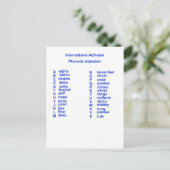 Internationales Alphabet Postkarte (Stehend Vorderseite)
