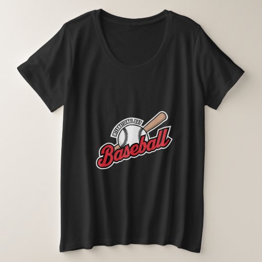 Internationales Baseball-Day-Logo Große Größe T-Shirt (Design vorne)