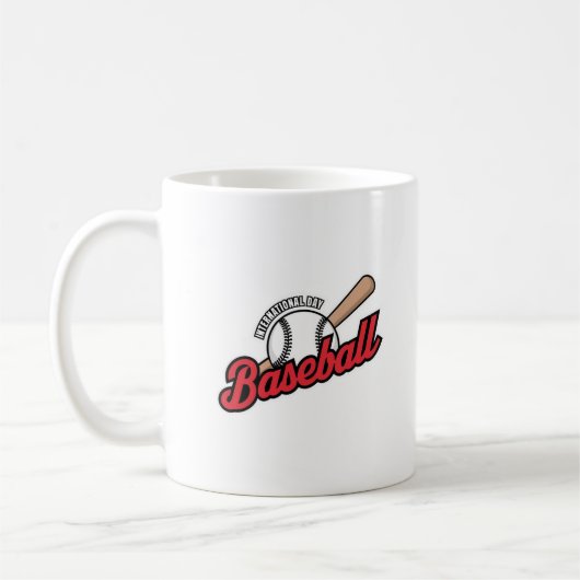 Internationales Baseball-Day-Logo Kaffeetasse (Links)