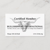 Internationales Bullshippers-Mitglied mit QR-Code Visitenkarte (Vorderseite)