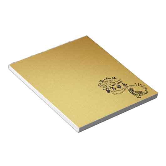 Internationales chinesisches Tiger-Neujahr 2022 Sq Notizblock (angewinkelt)