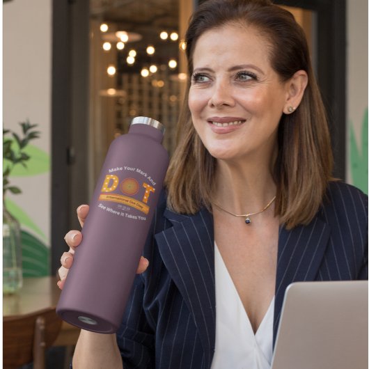 Internationales Dot Day Design Edelstahlflasche