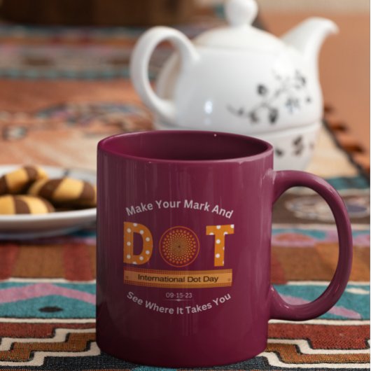 Internationales Dot Day Design Zweifarbige Tasse