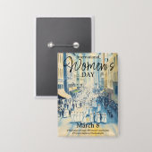 Internationales Frauentag-Leid Button (Vorderseite/Rückseite)