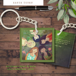 Internationales Frauentag - multiethnisches Portra Schlüsselanhänger