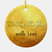 Internationales Jahr der Wünsche Katze 2023 Golden Keramik Ornament (Hinten)