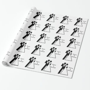 Internationales Symbol für Braut und Bräutigam Geschenkpapier