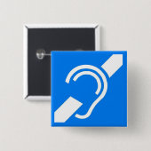 Internationales Symbol für das taube Button (Vorne & Hinten)