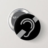 Internationales Symbol für Tod, Silber für Schwarz Button (Vorne & Hinten)