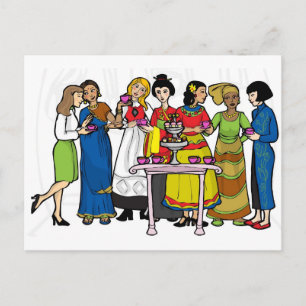 Internationales Tee-Party Postkarte