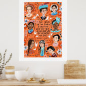 Internationales Zitat zur Geschichte der Frauen Poster (Küche)