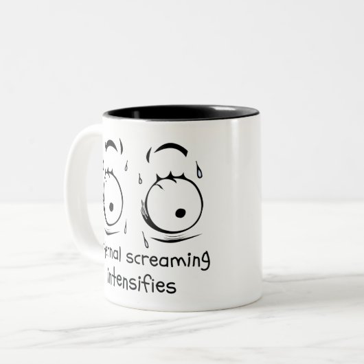 Internes Screaming erhöht Meme FaceSweat Zweifarbige Tasse (Vorderseite Links)