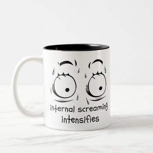 Internes Screaming erhöht Meme FaceSweat Zweifarbige Tasse (Links)